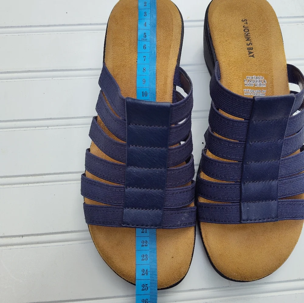 St. John's Bay Navy Slide Sandals - Picture 3 of 5